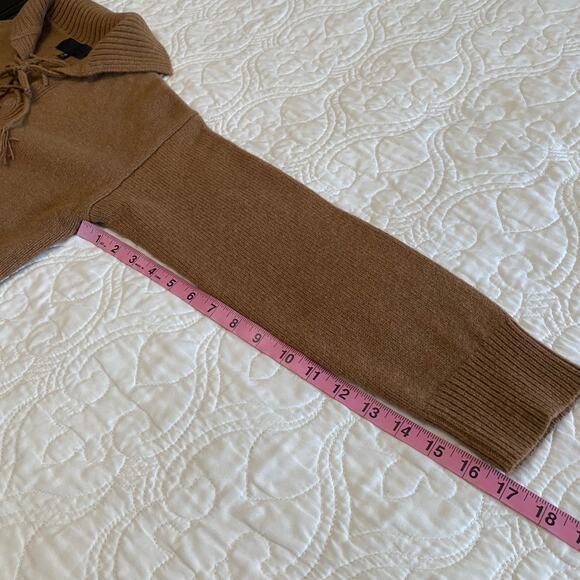 Nili Lotan Gloria Lace Up Wool Sweater Women's XS cognac Brown Minimal neutral - Picture 5 of 8